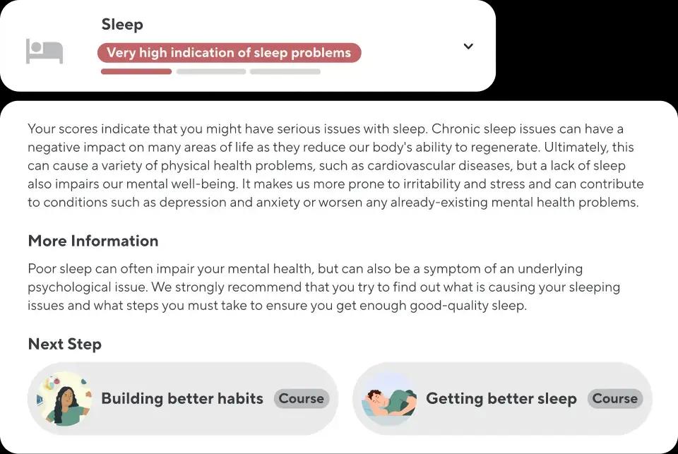 Recommendation for a employee showing signs of poor sleep